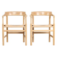 Hans J. Wegner Pair of Armchairs PP 62 of Solid Oak by PP Møbler Danish Modern