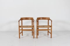 Hans J Wegner Pair of Armchairs PP 62 of Solid Oak by PP Møbler in Denmark 1990s