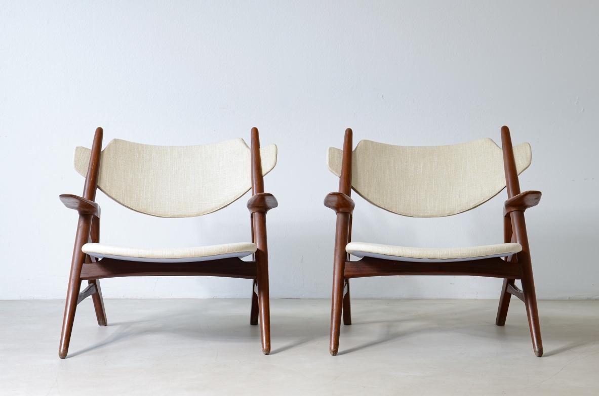 Hans Wegner par de  sillones Madera en venta