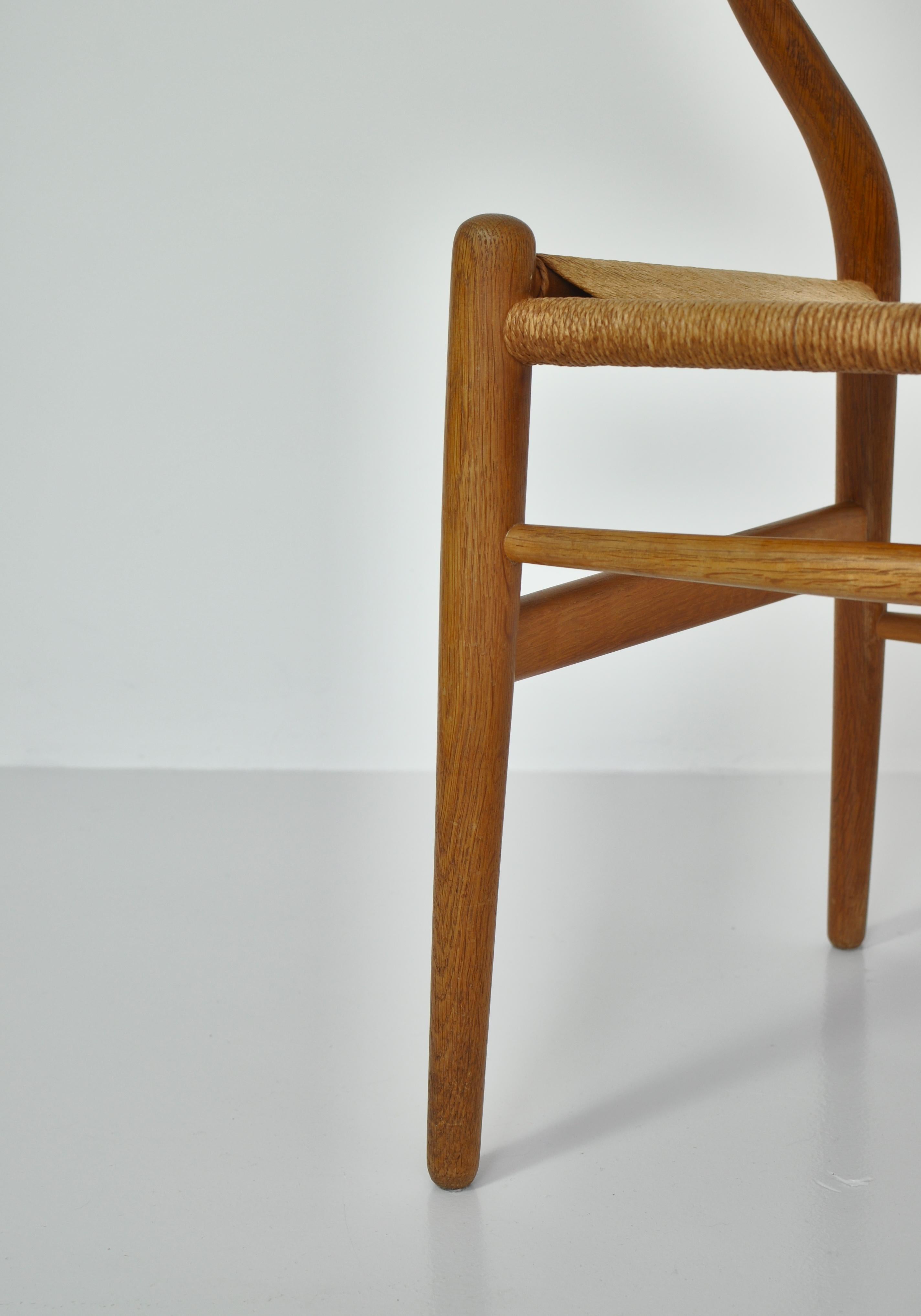 Hans J. Wegner Pair of Early Stamped Carl Hansen & Sons Wishbone Chairs, 1950s 6