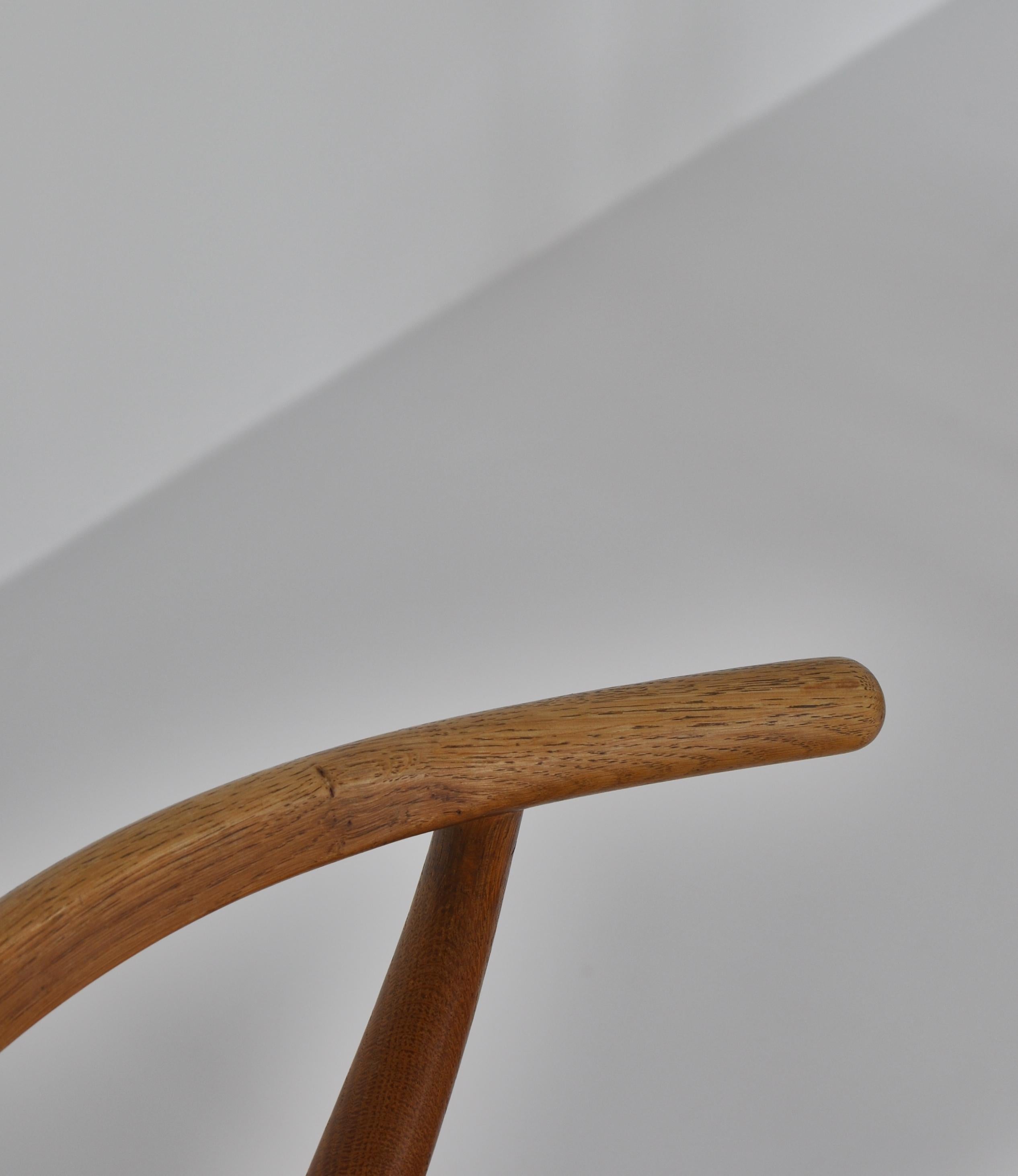 Papercord Hans J. Wegner Pair of Early Stamped Carl Hansen & Sons Wishbone Chairs, 1950s