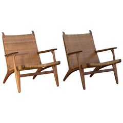 Paire de fauteuils Ch 27 de Hans J. Wegner pour Carl Hansen