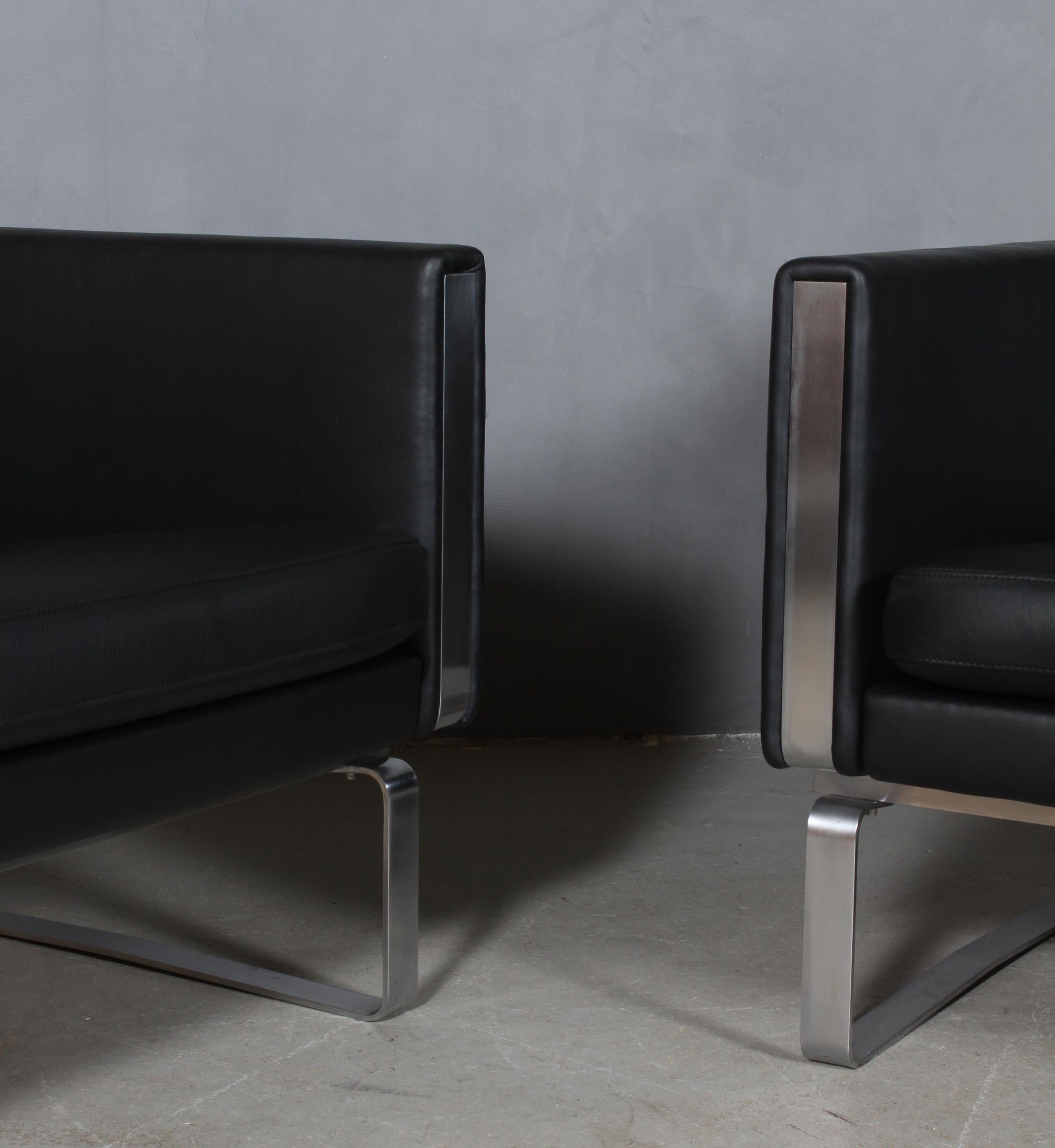 Danish Hans J. Wegner Pair of Lounge Chairs, Model JH-101