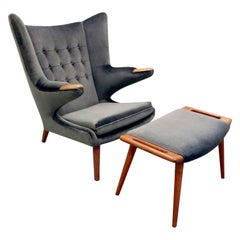 Hans J. Wegner "Papa Bear Chair" with Footrest, 1950s ‘Signed’