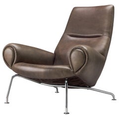 Hans J. Wegner Chaise longue OX "Queen" en cuir taupe