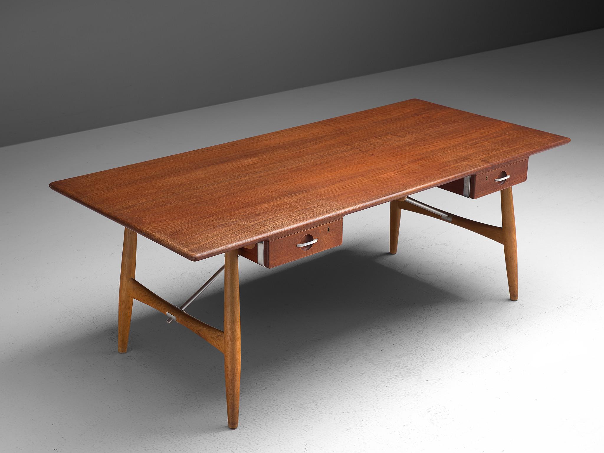 Hans J. Wegner Rare Desk in Oak and Teak  For Sale 3