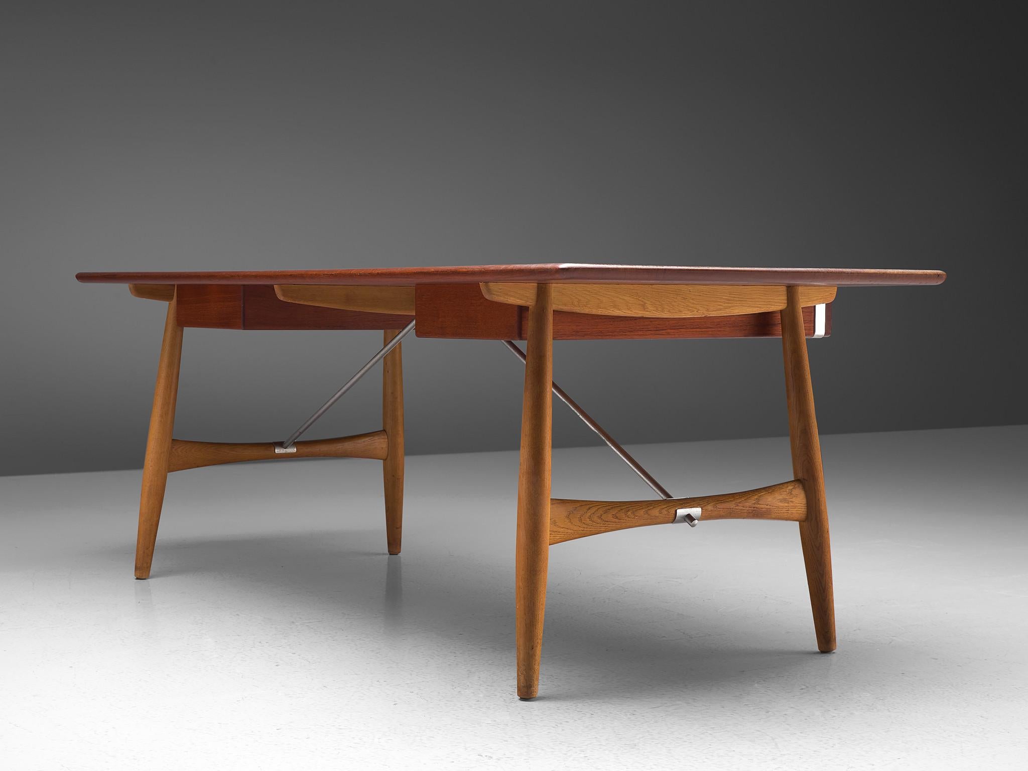 Danish Hans J. Wegner Rare Desk in Oak and Teak  For Sale
