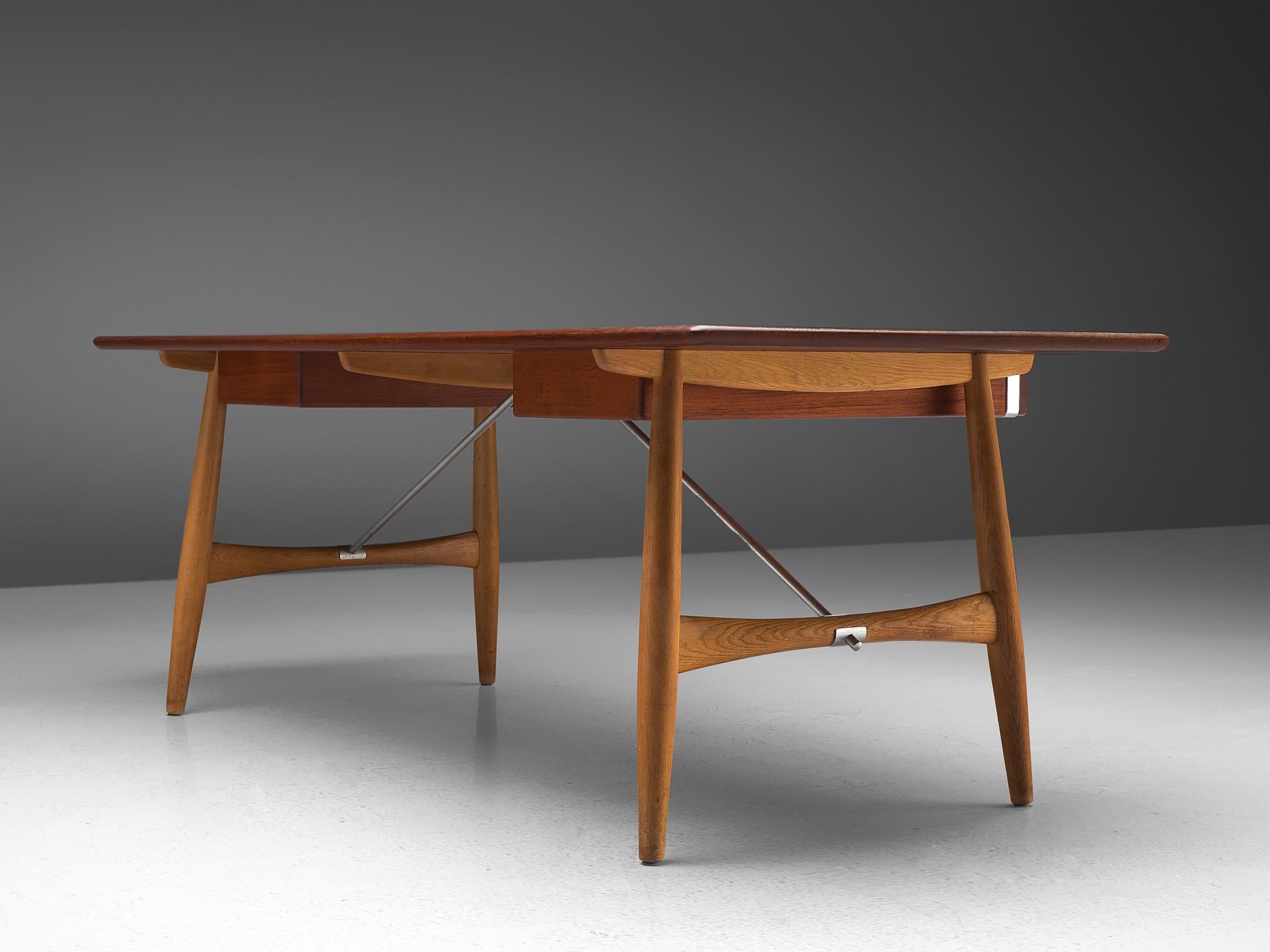 Mid-20th Century Hans J. Wegner Rare Desk in Oak and Teak 