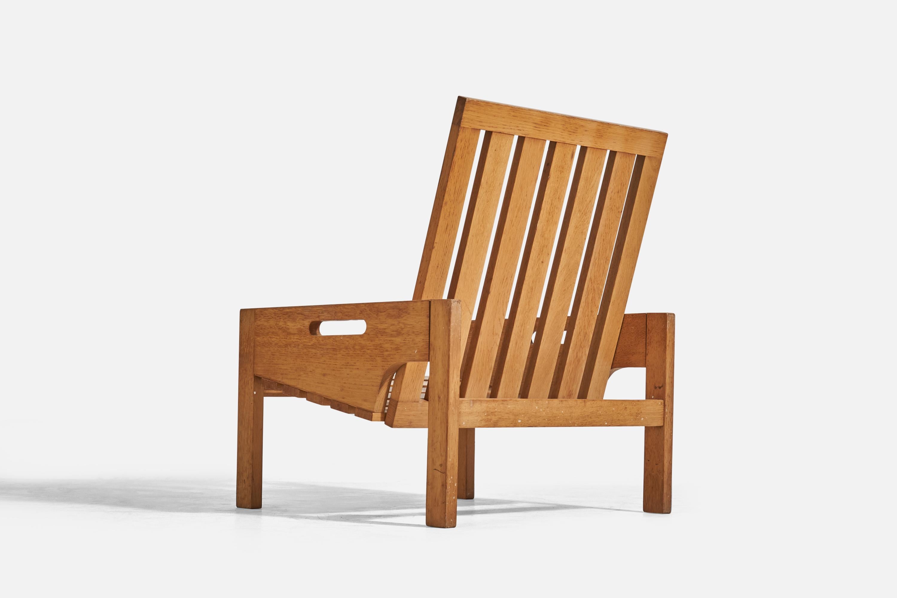 Hans J. Wegner, Loungesessel oder Hocker aus massiver Eiche, GETAMA, Dänemark, 1960er Jahre (Mitte des 20. Jahrhunderts) im Angebot