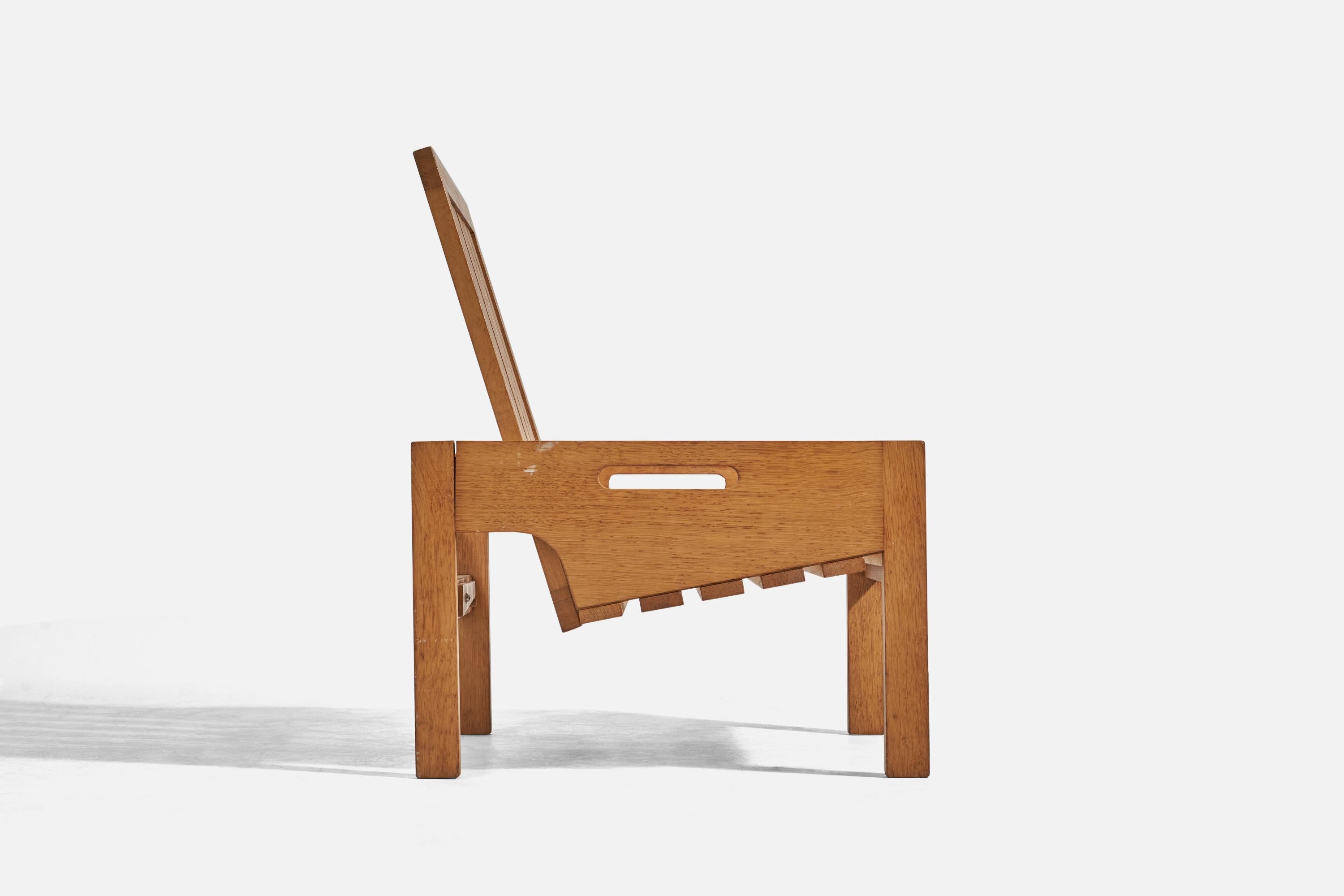 Hans J. Wegner, Loungesessel oder Hocker aus massiver Eiche, GETAMA, Dänemark, 1960er Jahre (Eichenholz) im Angebot