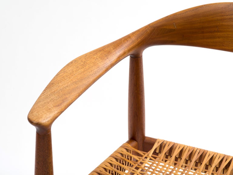 Hans J Wegner The Chair Model JH501 in Teak with Original Cane Seat  For Sale 6