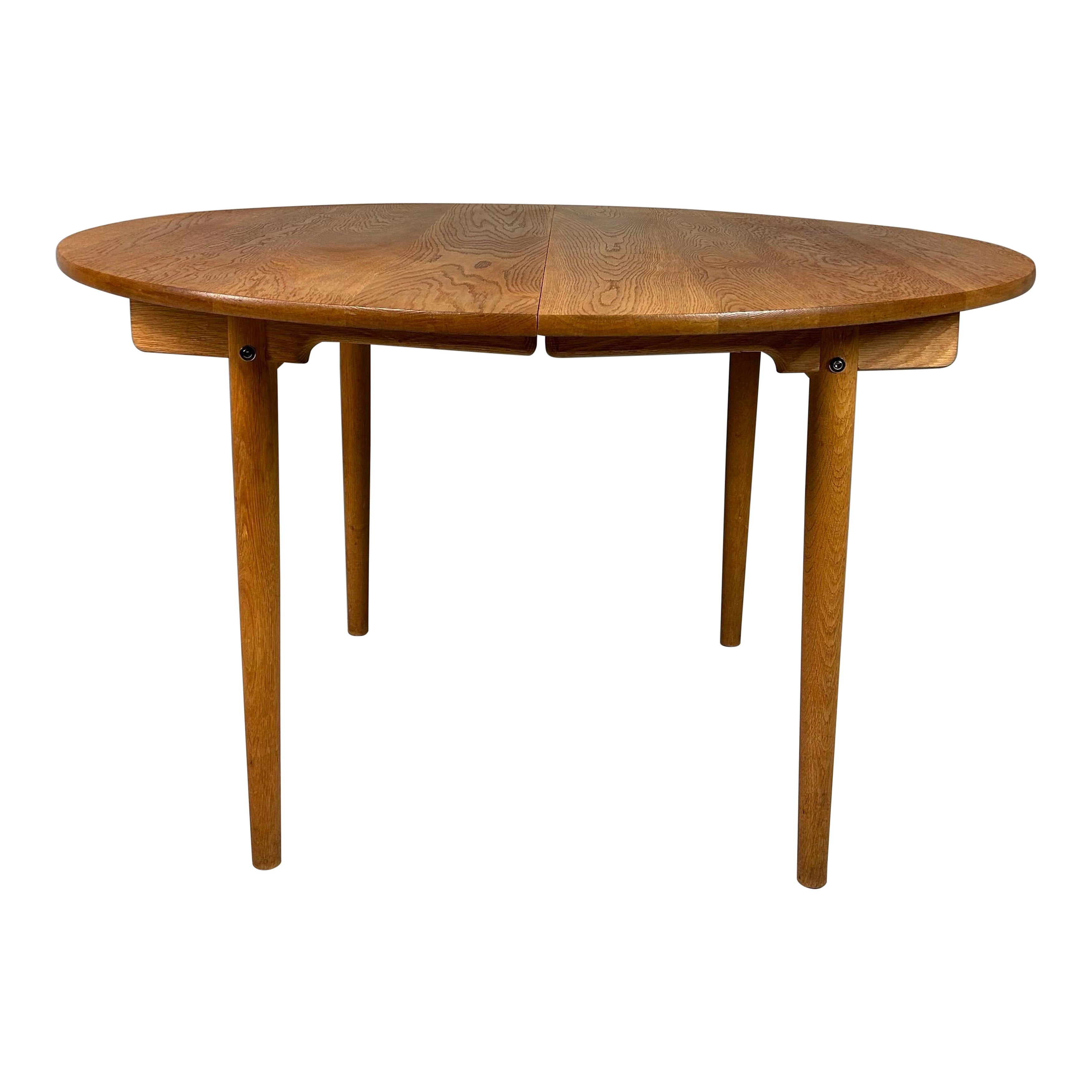 Tavolo da pranzo rotondo PP70 allungabile di Hans J. Wegner per Andreas Tuck, Danimarca 1970 in vendita
