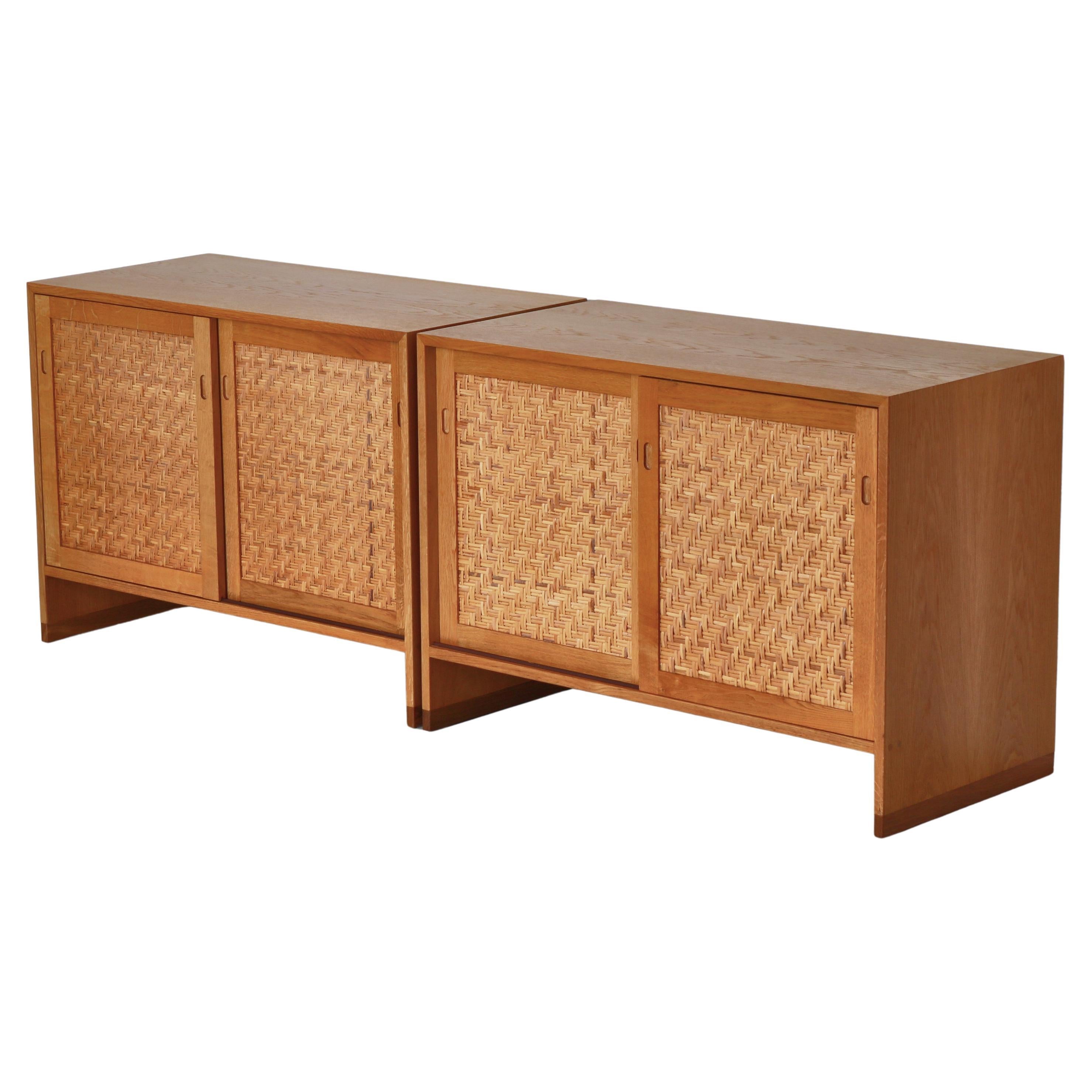 Hans J. Wegner "RY" Low Cabinets in Oakwood & Cane, Danish Modern, 1970s