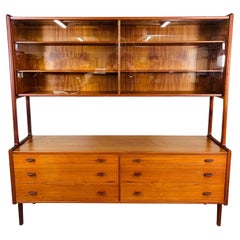 Hans J. Wegner Ry20 Tall Teak Sideboard Hutch Credenza