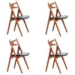 Hans J. Wegner "Sawbuck" CH-29 Chaises de salle à manger pour Carl Hansen & Søn