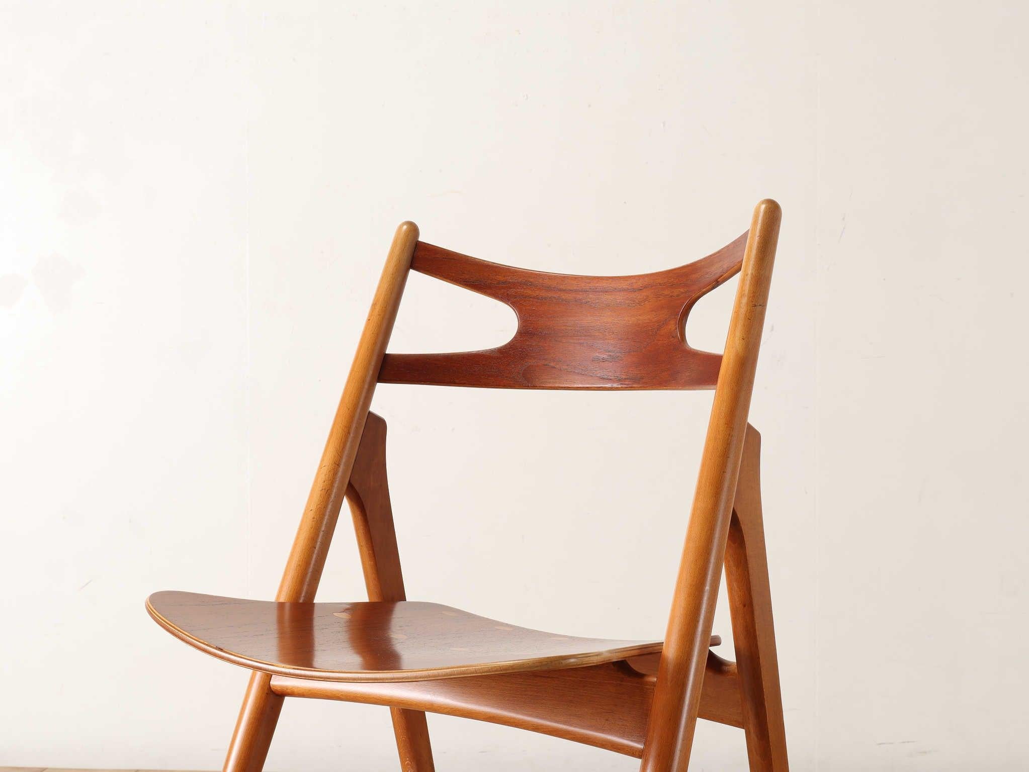 Hans J. Wegner, 'Sawbuck' CH29 chairs, teak and oak, Denmark 1950s 3