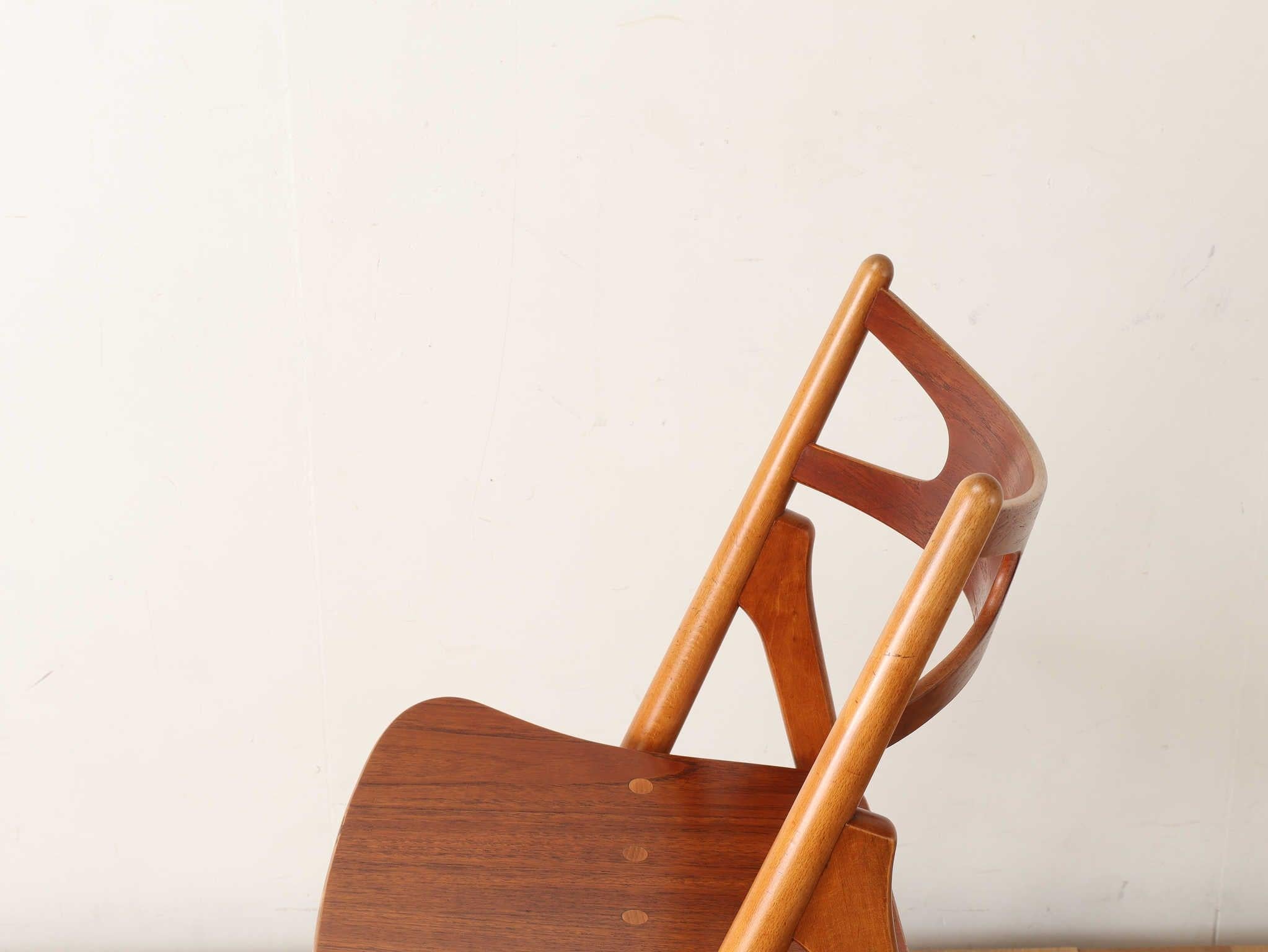 Hans J. Wegner, 'Sawbuck' CH29 chairs, teak and oak, Denmark 1950s 8
