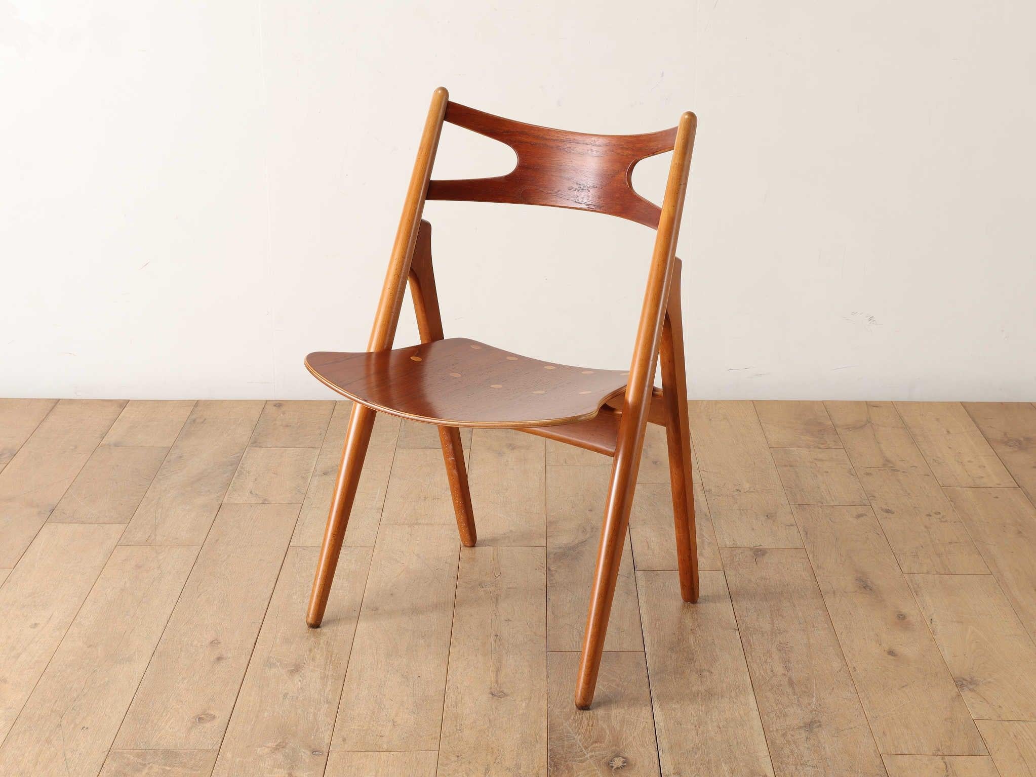 Scandinavian Modern Hans J. Wegner, 'Sawbuck' CH29 chairs, teak and oak, Denmark 1950s