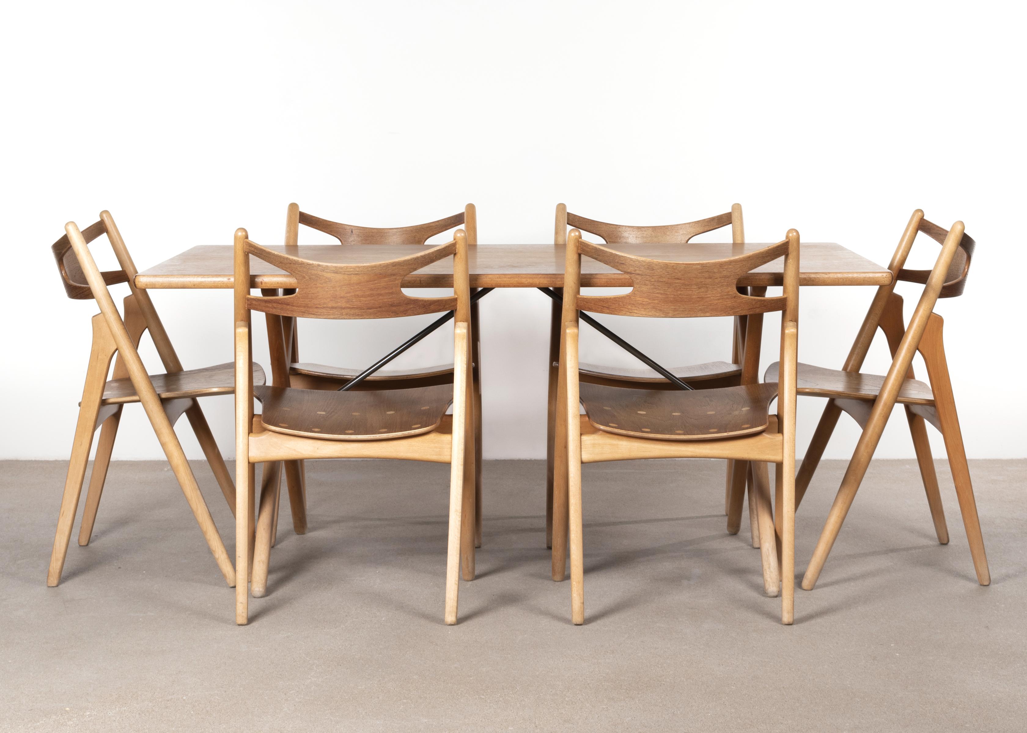 Hans J. Wegner Sawbuck Chairs Set of 6 Model Ch29 for Carl Hansen, Denmark, 1966 2