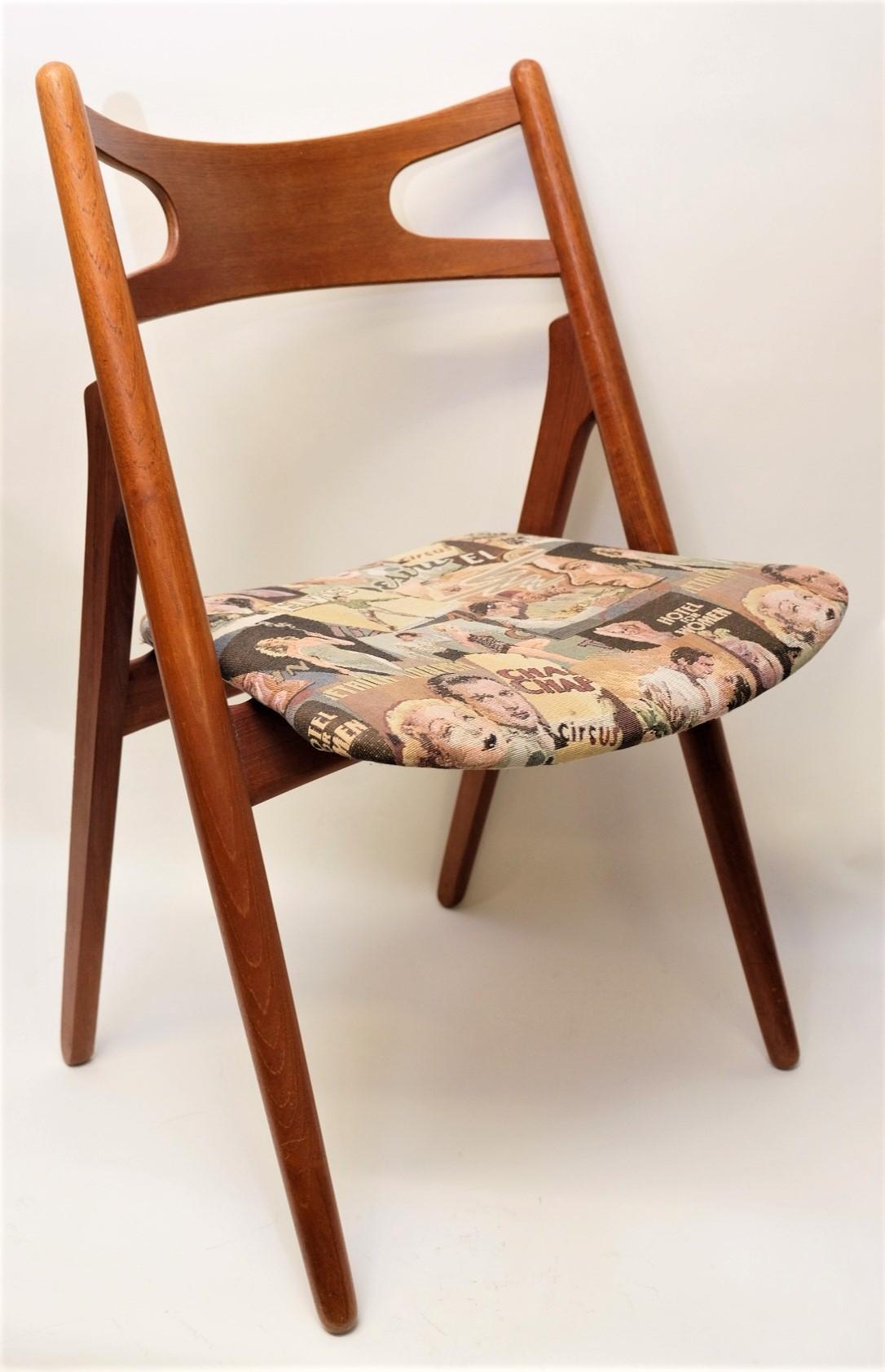 Danish Hans J. Wegner Mid-Century Sawbuck Dining Chair CH29 Teak for Carl Hansen & Son For Sale