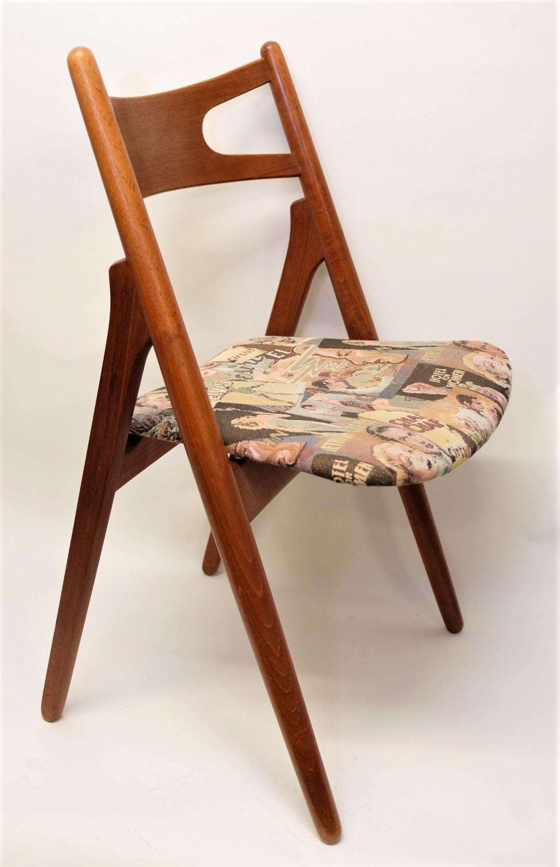 Danish Hans J. Wegner Mid-Century Sawbuck Dining Chair CH29 Teak for Carl Hansen & Son For Sale