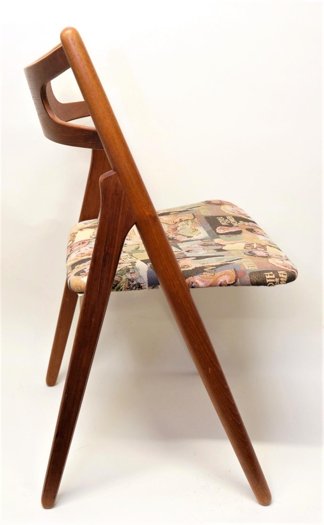 Fin du 20e siècle Chaise de salle à manger Sawbuck en teck du milieu du siècle CH29 de Hans J. Wegner pour Carl Hansen & Son en vente