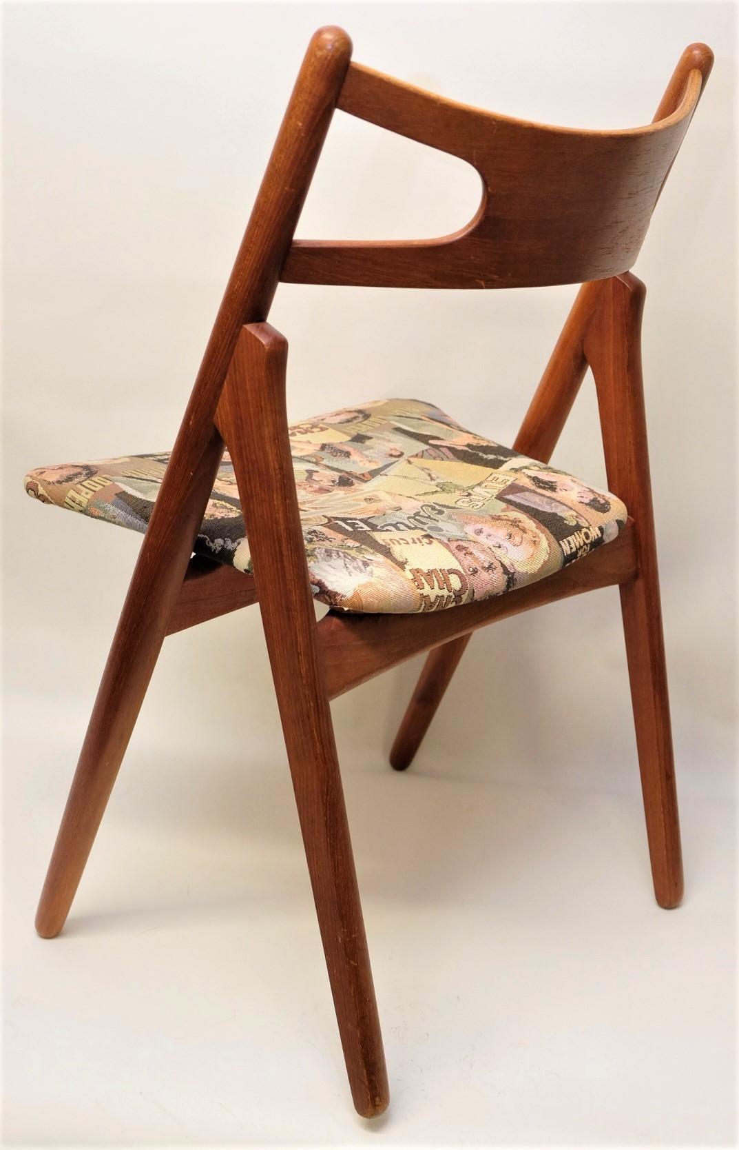 Chaise de salle à manger Sawbuck en teck du milieu du siècle CH29 de Hans J. Wegner pour Carl Hansen & Son en vente 2