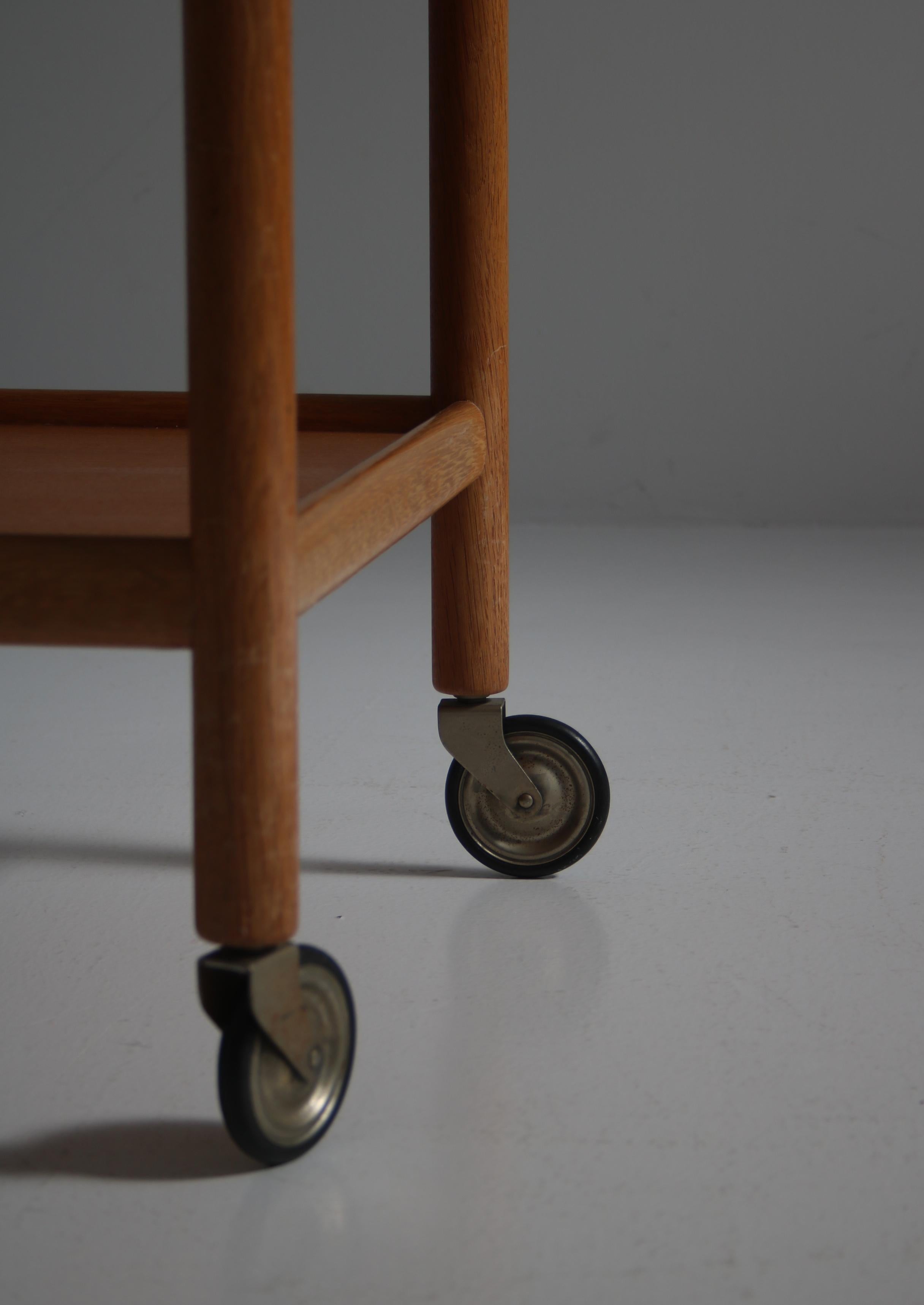 Hans J. Wegner Serving Cart or Trolley in Oak by Andreas Tuck, Denmark, 1960s 1