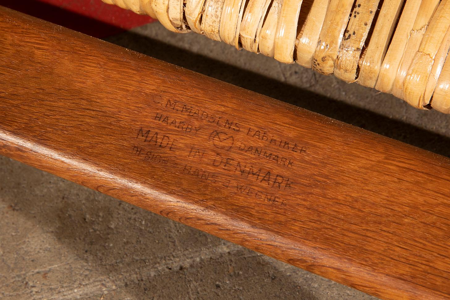 Hans J Wegner, set di 6 sedie in canna d’india, anni 60 in vendita 1