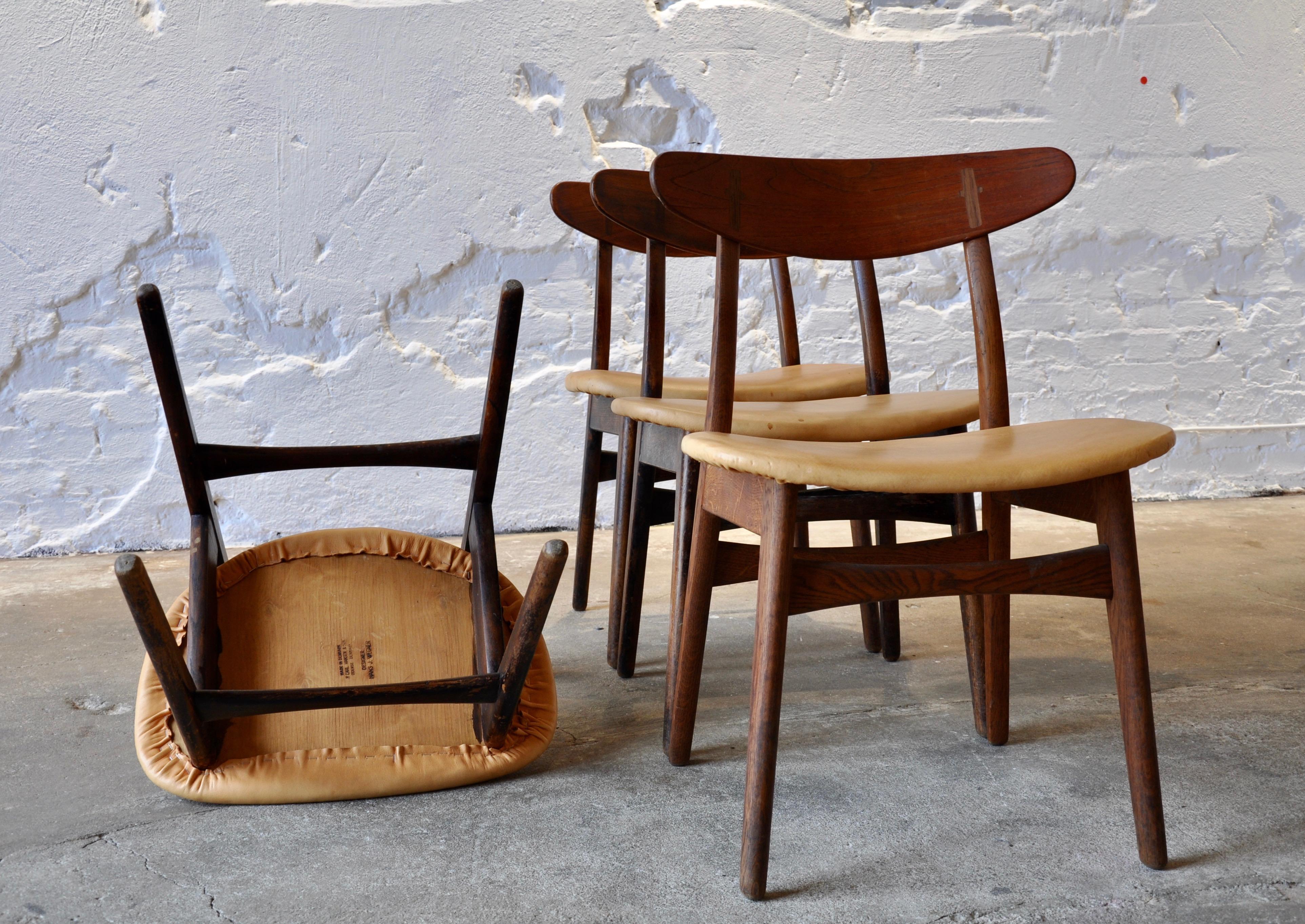 Danish Hans J. Wegner, Set of 4 CH30 Chairs, Denmark, 1960s For Sale