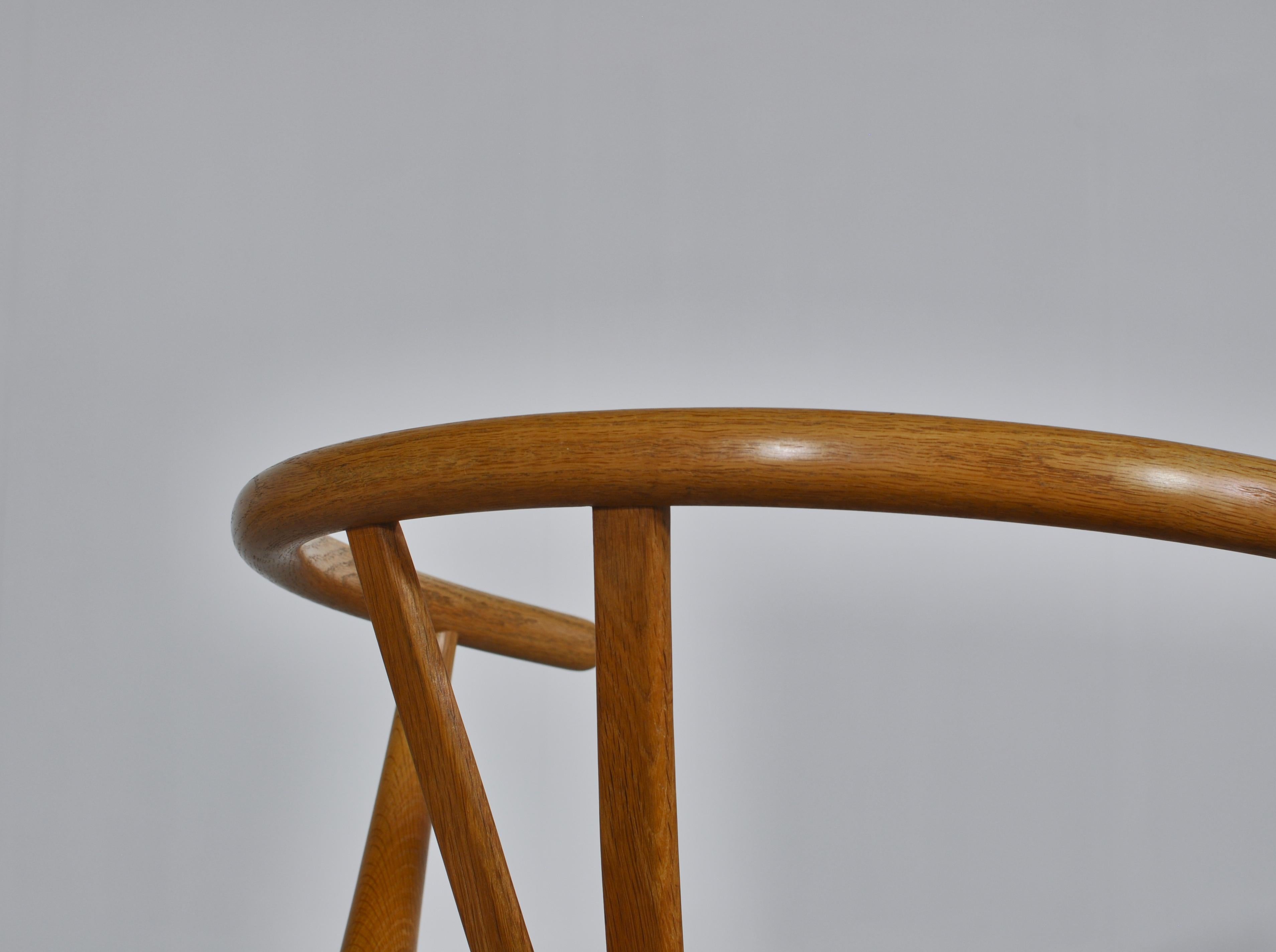 Hans J. Wegner Set of 8 Early Stamped Carl Hansen & Sons Wishbone Chairs, 1950s 5