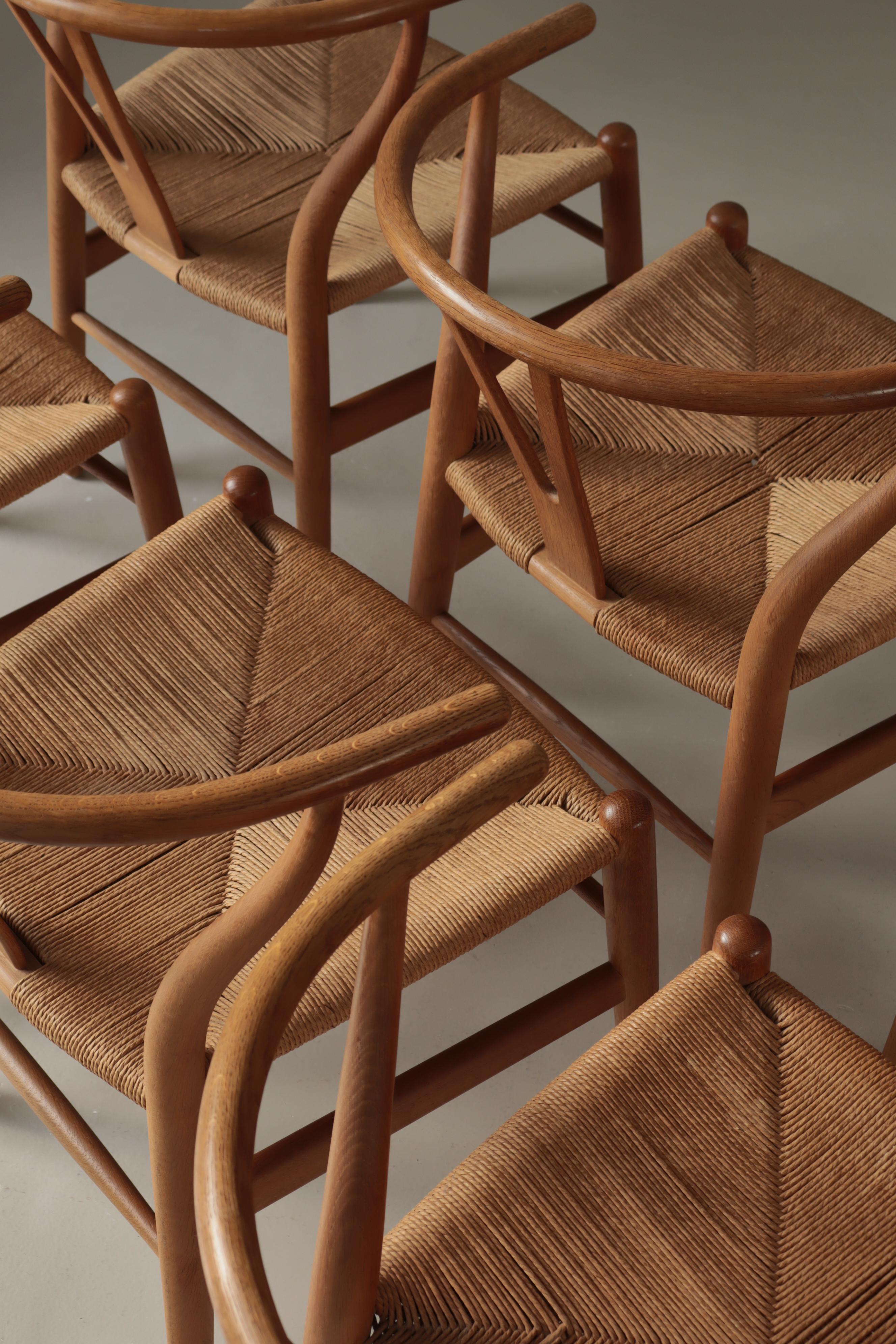 Hans J. Wegner Juego de sillas Wishbone de Carl Hansen & Sons de primera producción, años 60 en venta 3
