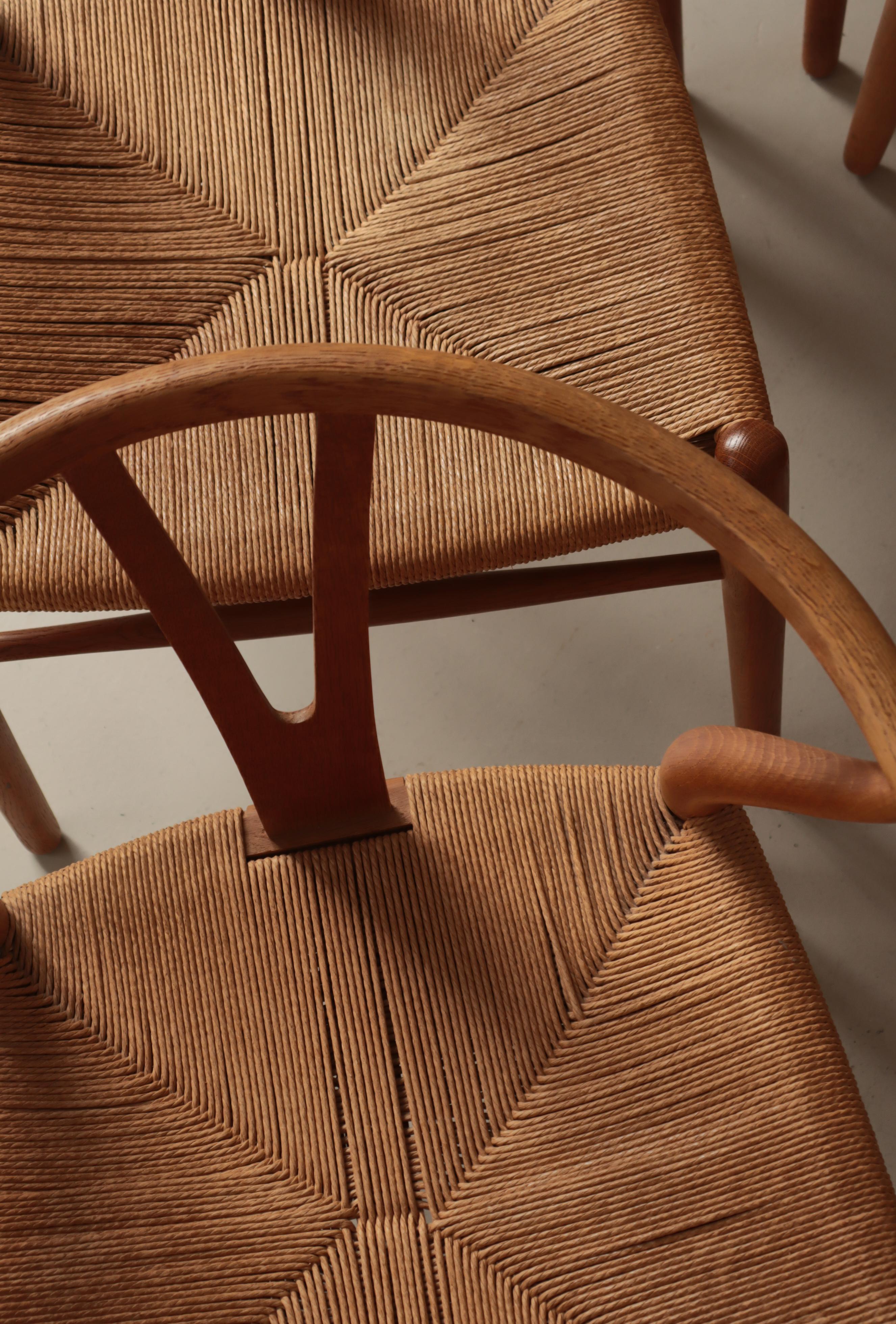 Hans J. Wegner Juego de sillas Wishbone de Carl Hansen & Sons de primera producción, años 60 en venta 6