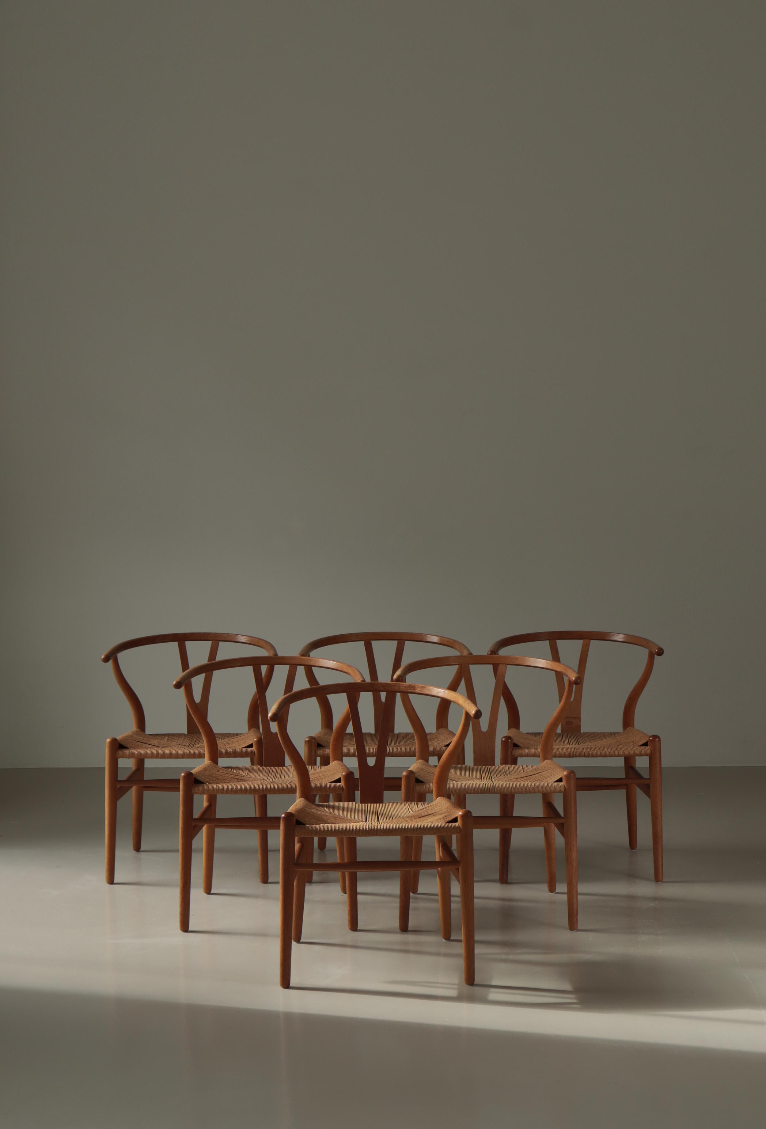 Hans J. Wegner Juego de sillas Wishbone de Carl Hansen & Sons de primera producción, años 60 en venta 10