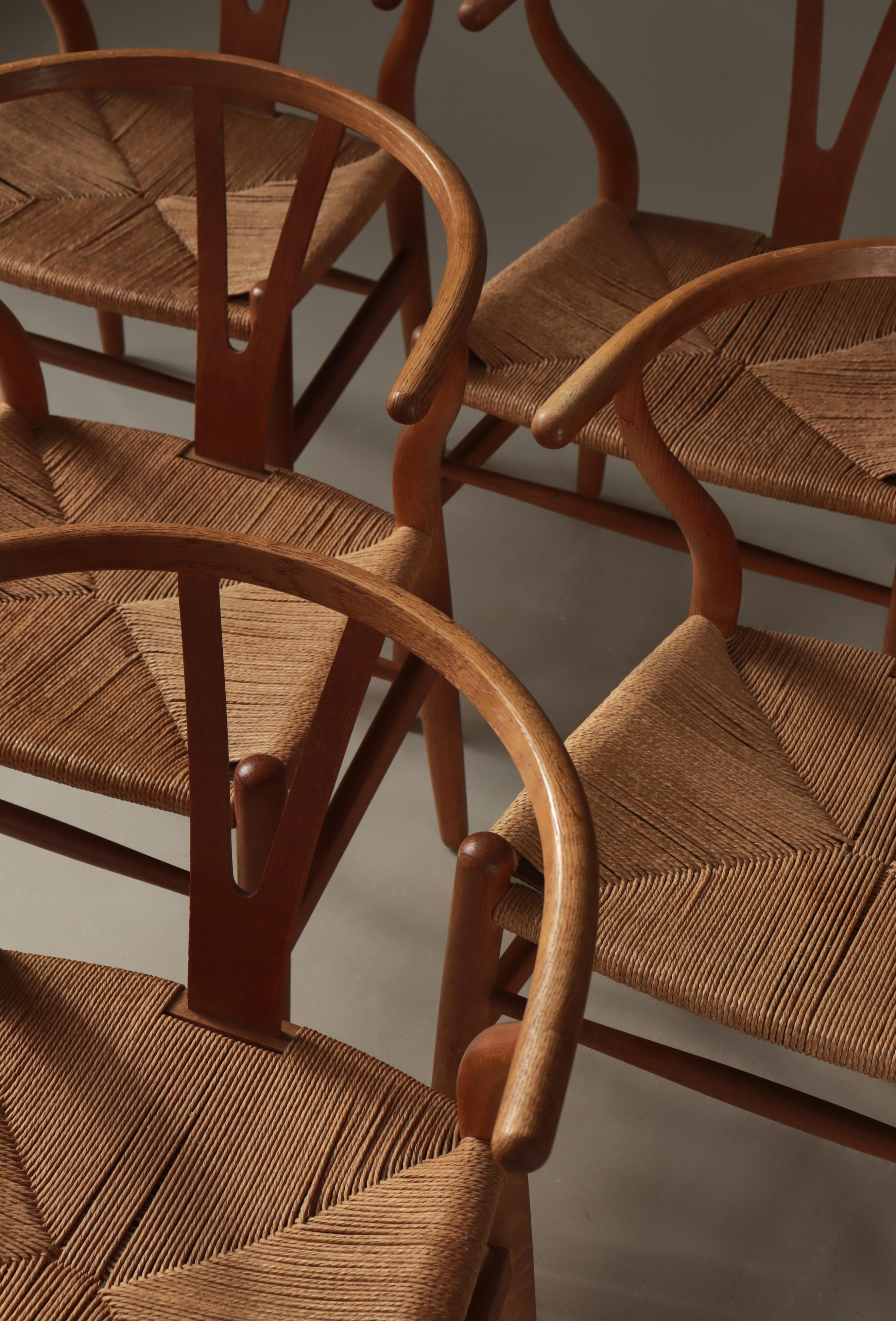 Hans J. Wegner Juego de sillas Wishbone de Carl Hansen & Sons de primera producción, años 60 en venta 11