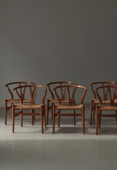 Hans J. Wegner Satz von Carl Hansen & Sons Wishbone Chairs aus früher Produktion, 1960er Jahre