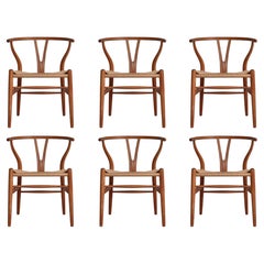 Hans J. Wegner Set of Early Production Carl Hansen & Sons Wishbone Chairs, 1960s