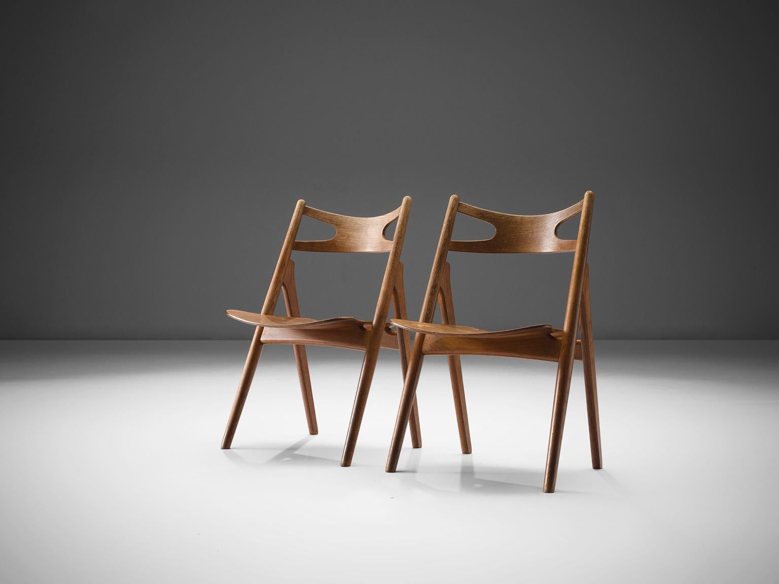 Danish Hans J. Wegner Set of Eight Matching 'Sawbuck' Chairs