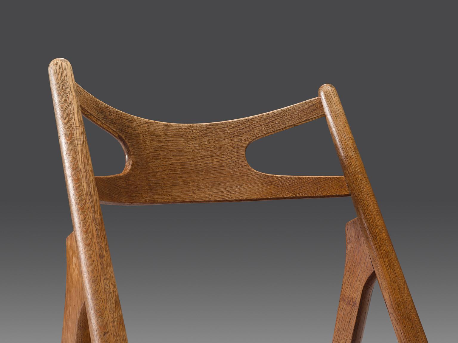 Beech Hans J. Wegner Set of Eight Matching 'Sawbuck' Chairs