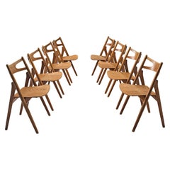 Hans J. Wegner Set of Eight Matching 'Sawbuck' Chairs