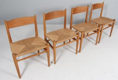 Hans J. Wegner set of four Ch36 Dining Chairs, 1970s, Soap Treated oak