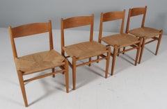 Hans J. Wegner set of four Ch36 Dining Chairs, 1970s, Soap Treated oak