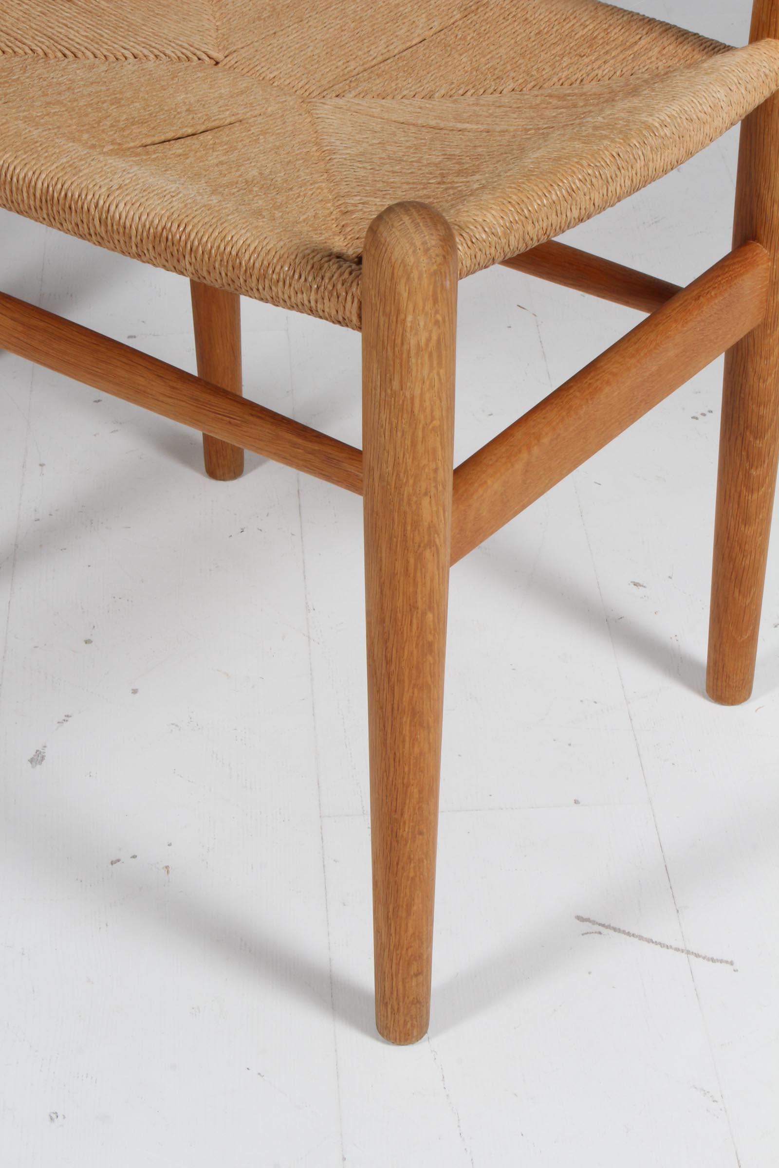 Hans J. Wegner set of four Ch36 Dining Chairs, 1970s, Soap Treated oak 1
