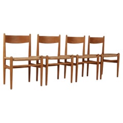 Hans J. Wegner set of four Ch36 Dining Chairs, 1970s, Soap Treated oak
