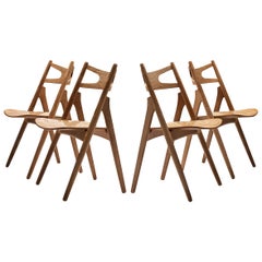 Hans J. Wegner Set of Four 'Sawbuck' CH29 Chairs