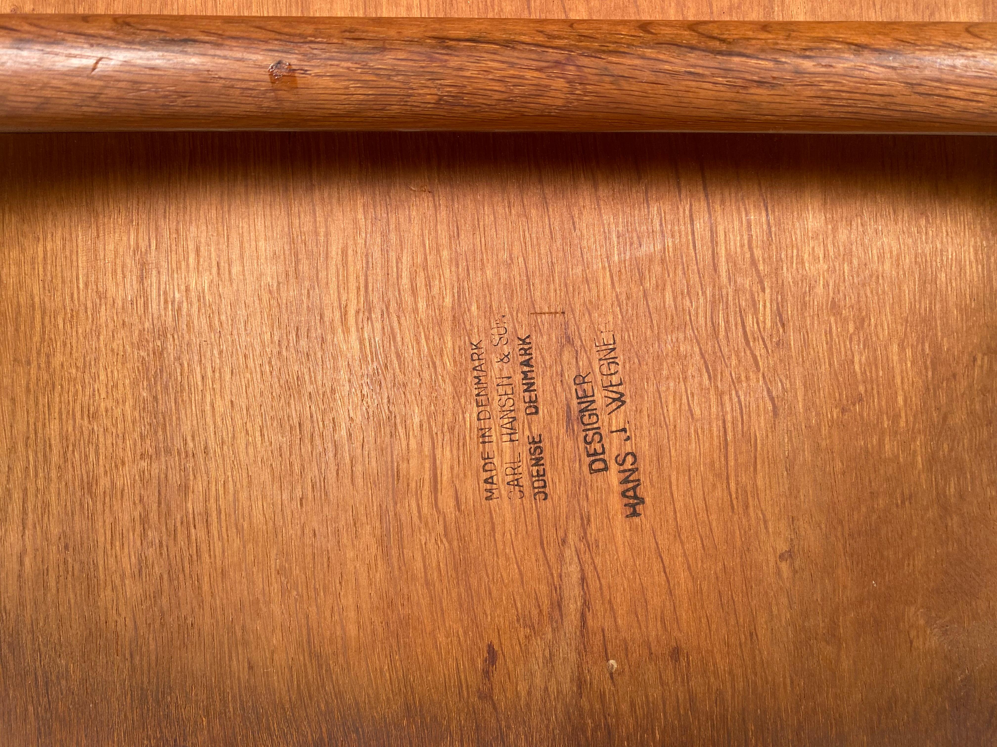 Hans J. Wegner, set of four 'Sawbuck' CH29 chairs, teak and oak, Denmark 1950s 4