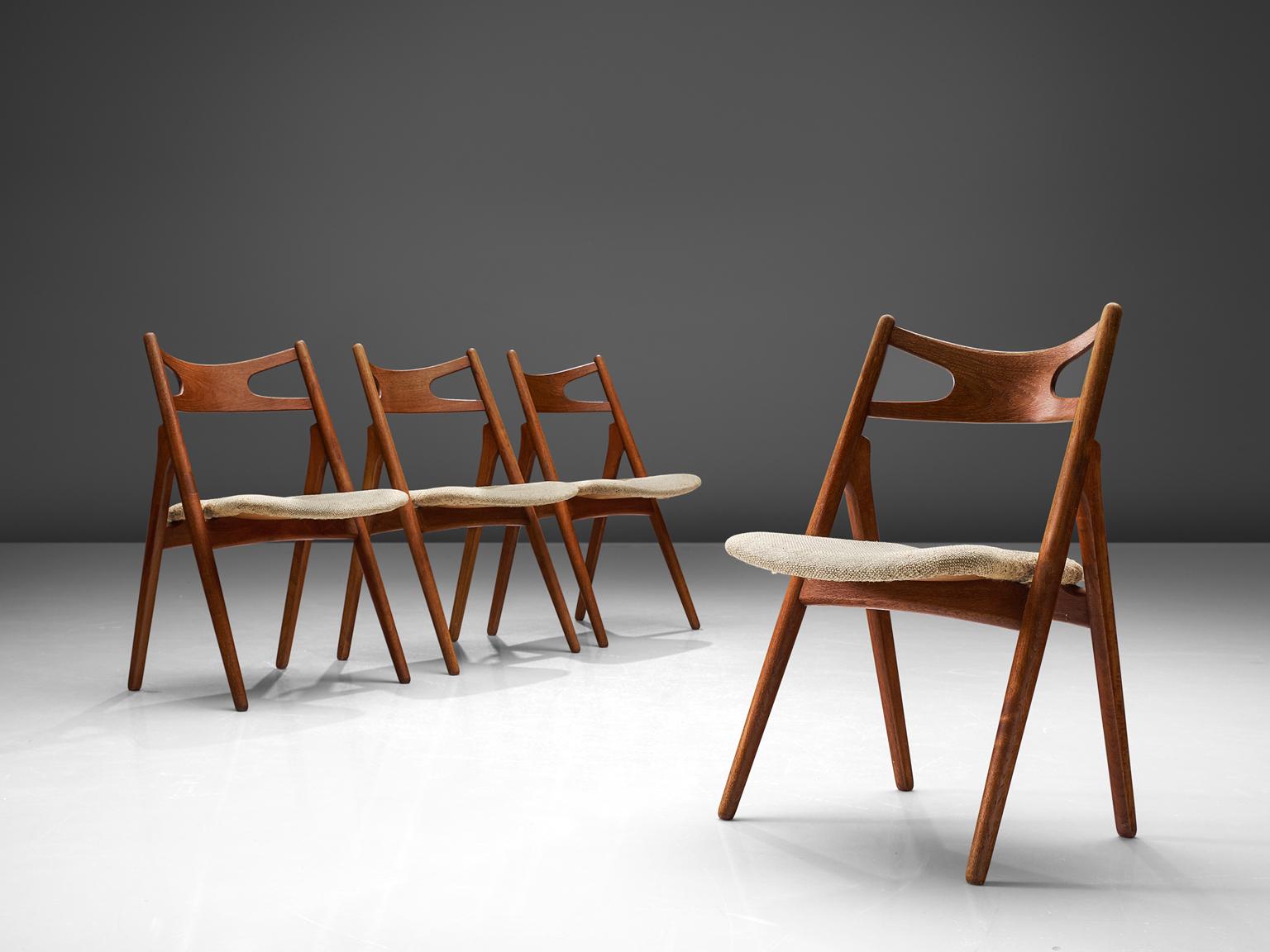Hans J. Wegner for Carl Hansen & Søn, set of 2 'Sawbuck' CH29 chairs, teak, Denmark, 1952.

This set of chairs is designed by Hans J. Wegner for Carl Hansen. This chair holds a very strong construction even though it has a simplistic design. The
