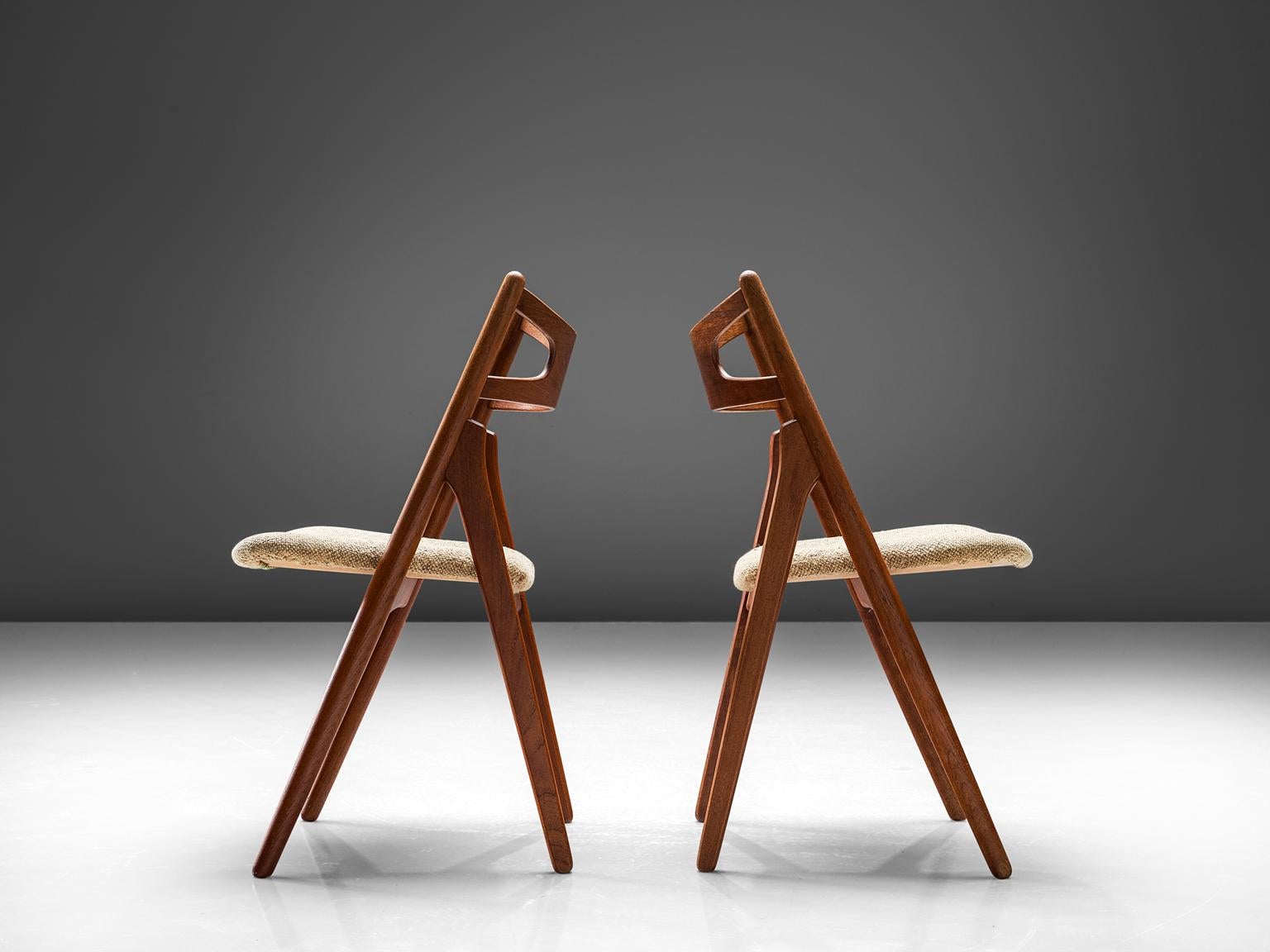 Scandinavian Modern Hans J. Wegner Sawbuck Chairs