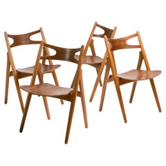 Hans J. Wegner Set of Four Sawbuck Chairs