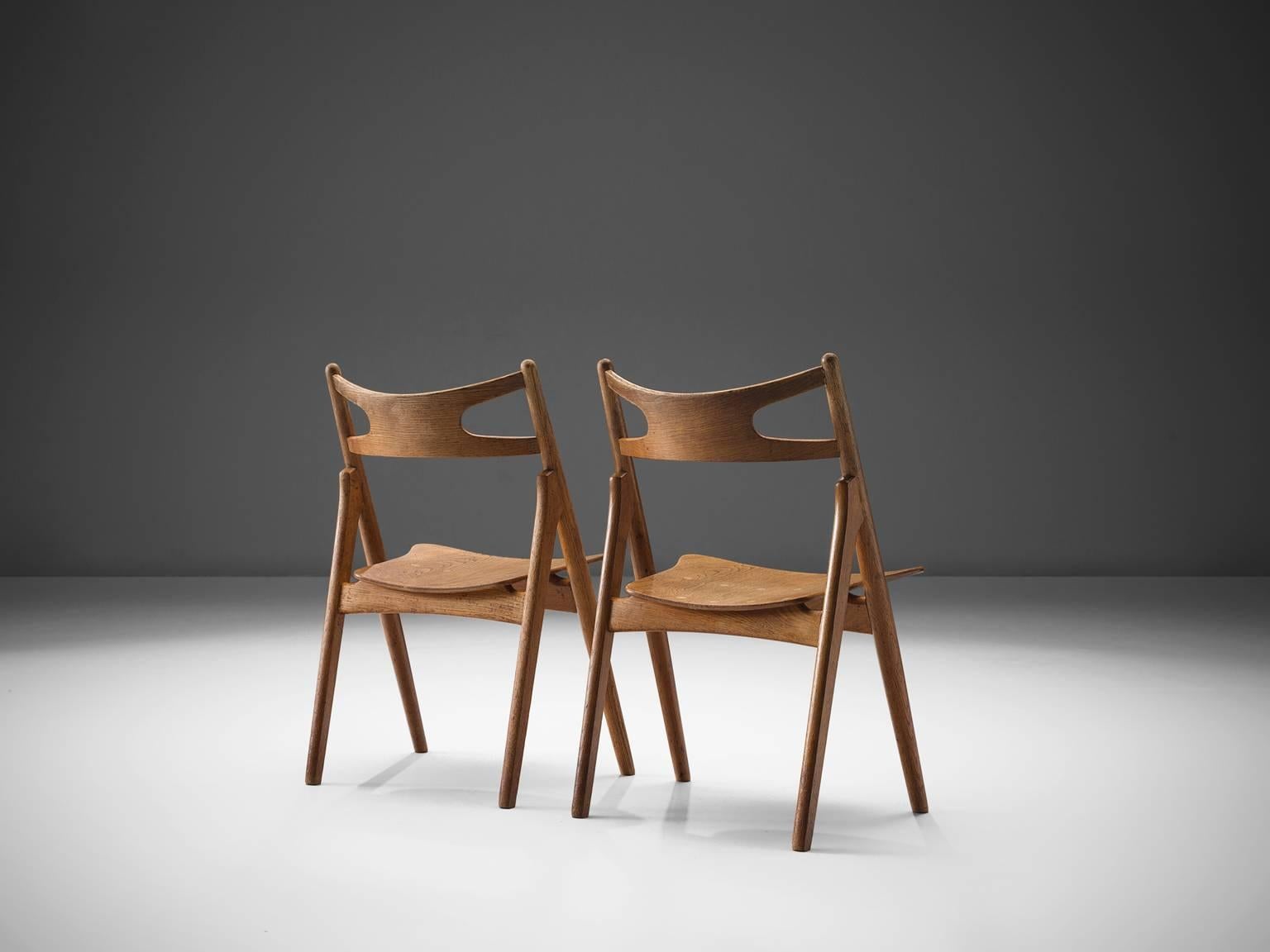 Danish Hans J. Wegner Set of 'Sawbuck' Chairs for Carl Hansen